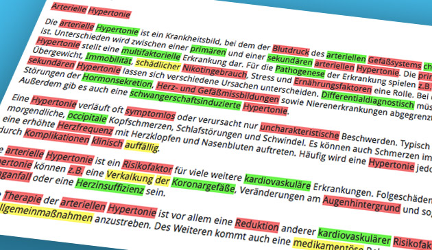 Zu Beginn und am Ende des Kurses wurden die Teilnehmer aufgefordert, subjektiv als schwierig oder fachsprachlich wahrgenommene Wörter in einem medizinischen Fachtext zu markieren. Nach Durchführung der Übungsmodule identifizierten sie signifikant mehr Begriffe als schwer verständliche Fachsprache.